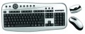 Computer PC-Funk-Tastatur-Set silber/schwarz optische Maus kabellos Office-100